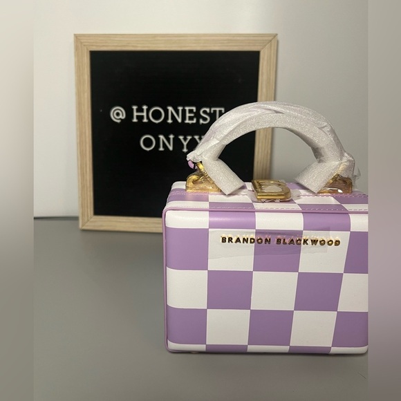 Brandon Blackwood mini purple check print Kendrick trunk - Picture 6 of 12